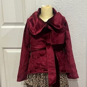Joyfolie Deep Red Velvet Jacket